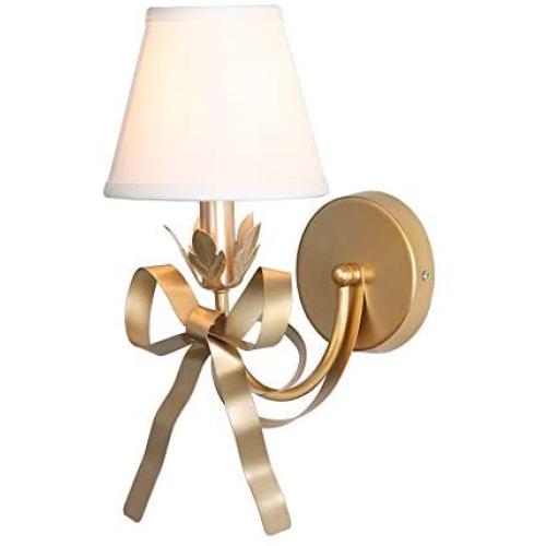 SHAOYH American Wall Lamp Bedside Wall Light Vintage Light Luxury Wall Lamp Living Room Wall Princess Bedroom Lamp Nordic Ins Little Girl Creative Bow Childrens Room Lamp Reading Light