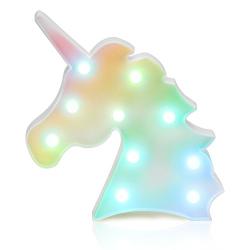 Accmor Unicorn Light, Colorful Night Lamp Decorative Unicorn Nightlight, Battery Operated LED Marquee Signs Changeable Rainbow Wall Décor for Child Kids Baby Girls Bedroom, Party, Home, Christmas Gift