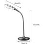 LED Desk Lamps with USB Charging Port Flexible Eye-Care Dimmable Desk Light with Swing Arm Touch Control Modern Reading Lamp for Bedroom/Living Room/Bedside/Office/Study -Grey, Gift Idea