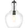 Henn&Hart PD0273 Industrial 1 Contemporary Blackened Bronze with Glass Shade for, Kitchen, Dining, Living Room, Foyer Pendant Light, Black