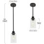 MELUCEE 1-Light Glass Pendant Light Industrial Edison Style Oil Rubbed Bronze Finish, Kitchen Island Lighting Hanging Lamp for Dining Room Sink Bedroom