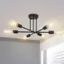 Semi Flush Sputnik Chandelier Ceiling Light 6-Light Modern Flush Mount Lighting Fixture,Black Hanging Pendant Lights for Bedroom Dining Room Living Room(Black) Semi Flush Sputnik Chandelier Ceiling Light 6-Light Modern Flush Mount Lighting Fixture,Black Hanging Pendant Lights for Bedroom Dining Room Living Room(Black)