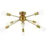 8-Light Gold Sputnik Light Fixture, Semi Flush Mount Ceiling Light Fixture, Sputnik Chandelier, Modern Ceiling Light for Kitchen Living Room Dining Room Bedroom Hallway Foyer