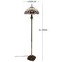 Tiffany Style Floor Standing Lamp W16H64 Inch Tall Stained Glass Serenity Victorian Lampshade 2E26 Antique Reading Light Resin Base S021 WERFACTORY Lamps Bedroom Living Room Bedside Table Lover Gifts
