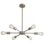 LIGOTFIRE Modern Sputnik Chandelier 6 Light Brushed Nickel Pendant Ceiling Lighting Light Fixture for Kitchen Living Room Dining Room Restaurant