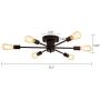 UOFUS 6 Lights Chandelier Lighting Black Living Room Ceiling Light Fixtures Ceiling Lamp Industrial Semi Flush Mount Modern Chandelies for Study Dining Room Kitchen Bedroom