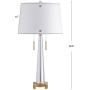 JONATHAN Y JYL2018A Zoe 29.5'' 2-Light Crystal LED Table Lamp Contemporary,Glam,Transitional,Modern for Bedroom, Living Room, Office, College Dorm, Coffee Table, Bookcase, Clear/BrassGold
