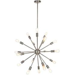 18-Lights Sputnik Chandelier, Big Size 55.08'' H x 31.48'' W, Brushed Brass Rustic Industrial Pendant Lighting, Industrial Ceiling Light Fixture for Dining Room Foyer Kitchen Island Living Room