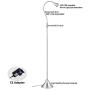 HomeFocus LED Floor Lamp Light,Living Room Floor Lamp Light,Bedside Floor Lamp Light,Metal, Satin Nickel,Flexible Gooseneck,LED4.2-5W,3000K Warm White,Top Quality,Energy Efficient,Super Bright.