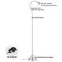 HomeFocus LED Floor Lamp Light,Living Room Floor Lamp Light,Bedside Floor Lamp Light,Metal, Satin Nickel,Flexible Gooseneck,LED4.2-5W,3000K Warm White,Top Quality,Energy Efficient,Super Bright.