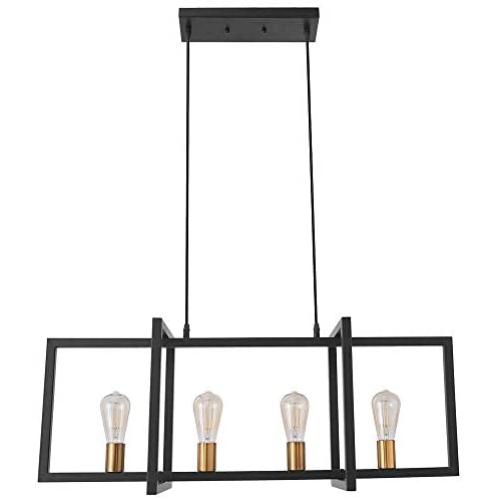 Modern Kitchen Island Light Industrial Ceiling Pendant Chandelier for Dining Room, Kitchen Hanging Lighting Fixture 4 Light Lamp, Black Modern Kitchen Island Light Industrial Ceiling Pendant Chandelier for Dining Room, Kitchen Hanging Lighting Fixture 4 Light Lamp, Black