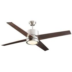 NOMA Ceiling Fan with Light | Reversible Maple or Distressed Walnut Blades | Dimmable with Remote | Brushed-Nickel Finish, 52-Inch