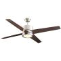 NOMA Ceiling Fan with Light | Reversible Maple or Distressed Walnut Blades | Dimmable with Remote | Brushed-Nickel Finish, 52-Inch