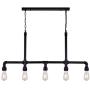 LIGOTFIRE Industrial Chandelier 5 Light Fixtures Dining Room Lighting Hanging Farmhouse Rustic Kitchen Island Pendant Lighting Black Ceiling in Metal Water Pipe for Bar