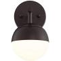 Luna Modern Wall Lamp Bronze Plug-in Light Fixture Frosted Glass Globe Shade for Bedroom Bedside Living Room Reading - 360 Lighting Luna Modern Wall Lamp Bronze Plug-in Light Fixture Frosted Glass Globe Shade for Bedroom Bedside Living Room Reading - 360 Lighting