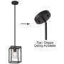 VINLUZ 1 Light Farmhouse Pendant Lighting Black Cage Chandelier Glass Shade Contemporary Modern Kitchen Island Lights Fixtures Ceiling Hanging Dining Room Living Room