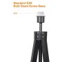 LEPOWER Wood Tripod Floor Lamp, Flaxen Lamp Shade with E26 Lamp Base, Mid Century Standing Lamp, Modern Design Studying Light for Living Room, Study Room and Bedroom(Black)