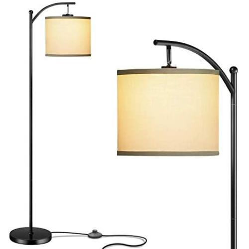 Addlon Floor Lamp for Living Room with Lamp Shade and 9W LED Bulb Modern Standing Lamp Floor Lamps for Bedrooms Black