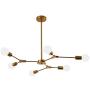 Garwarm Sputnik Chandelier Modern 6 Lights Brushed Brass Pendant Lighting Gold Mid Century Ceiling Light Fixture for Dining Room Living Room Kitchen