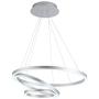 Royal Pearl Modern Chandelier Contemporary LED Pendant Lighting Irrgular Rings Adjustalbe Not Dimmable Pendant Light for Living Room Dining Room Kitchen Foyer, Cool White 6000K, Silver