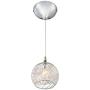Chrome Mini Pendant Light 4 1/2'' Wide Modern Globe Clear Swirl Wire Glass Fixture for Kitchen Island Dining Room - Possini Euro Design