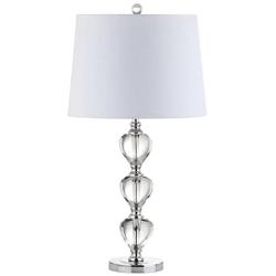 JONATHAN Y JYL2042A Cole 27'' Crystal LED Table Lamp Traditional,FrenchCountry,Transitional for Bedroom, Living Room, Office, College Dorm, Coffee Table, Bookcase, Clear/Chrome