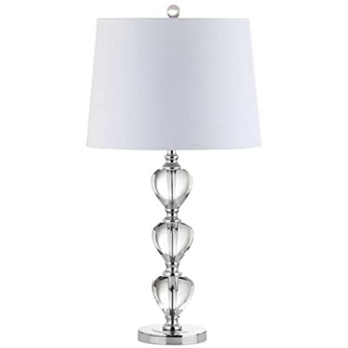 JONATHAN Y JYL2042A Cole 27'' Crystal LED Table Lamp Traditional,FrenchCountry,Transitional for Bedroom, Living Room, Office, College Dorm, Coffee Table, Bookcase, Clear/Chrome