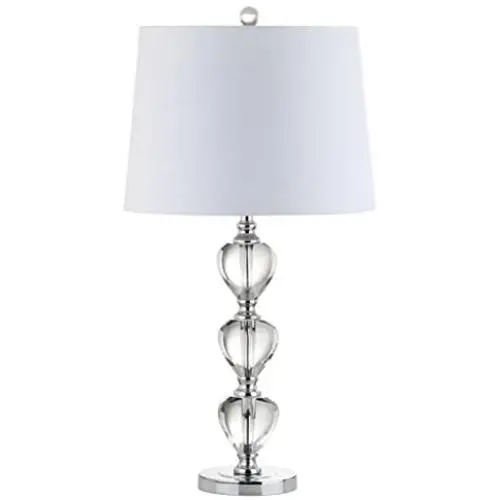 JONATHAN Y JYL2042A Cole 27'' Crystal LED Table Lamp Traditional,FrenchCountry,Transitional for Bedroom, Living Room, Office, College Dorm, Coffee Table, Bookcase, Clear/Chrome
