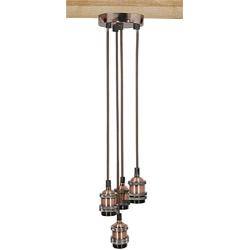 Jorunhe Industrial Pendant Lighting E26 Base Edison Metal Vintage Hanging Pendant 4-Lights Rustic Pendant Light Fixture for Kitchen Dining Room Bar Hotel (Copper)