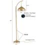 WOXXX Industrial Floor Lamp Modern Rustic Task Floor Lamp in Gold Finish, Standing Lamp Farmhouse Arc Floor Lamps for Living Room Bedrooms Office Vintage Arched Bright Brass Tall Reading Lamp