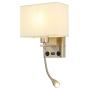 Liylan Modern Bedroom Led Wall Light , Hard-Wired Bedside Wall Sconce Reading Lamp with USB Port , Hotel Wall Mount Lighting Fixtures 3W 3000K Brushed Nickel Color