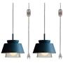 STGLIGHTING Glass Socket Pendant Light with 15ft Plug-in UL On/Off Dimmer Switch Cord Lampshade Light Iron Fixtures Nordic Minimalist Lamps for Dining Room Bulbs Not Included 2-Pack,Sea Blue