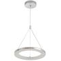 CNCEST LED Modern Chandelier 1-Ring Circular Pendant Light Adjustable Height Hanging Light Fixture for Dining Room Restaurant (White)