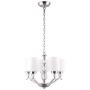 CO-Z 5 Light Brushed Nickel Chandelier, Contemporary Ceiling Light Fixture with Decorative K9 Crystal Ball and Satin Etched Cased Opal Glass Shade, Modern Chandelier Lighting for Dining Room