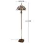 Tiffany Style Floor Standing Lamp W16H64 Inch Tall Orange Stained Glass Liaison Crystal Bead Flower Shade 2E26 Antique Reading Lighting Resin Base S617 WERFACTORY LAMPS Bedroom Living Room Lover Gifts