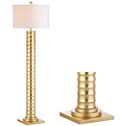 JONATHAN Y JYL4032A Serena 63'' Metal LED Floor Lamp Contemporary for Bedrooms, Living Room, Office, Reading, Gold Leaf