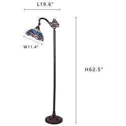 Capulina Tiffany Floor Lights 1 Light, Beautiful Dragonfly Style Tiffany Floor Lamps for Reading, Stained Glass Arc Floor Lamp, Tiffany Pole Lamp, Tiffany Style Floor Reading Lamp (Tall: 62.4 inches)