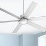 70'' Nucleus Industrial Ceiling Fan with Light LED Remote Control Brushed Nickel for Living Room Kitchen Bedroom Family Dining - Casa Vieja