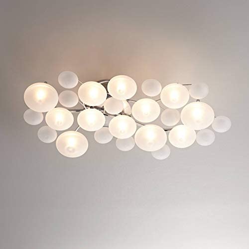 Modern Lilypad Ceiling Light Semi Flush Mount Fixture Chrome 30'' Wide Kitchen Bedroom - Possini Euro Design