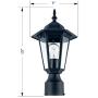 YaoKuem Outdoor Post Light, Pole Lantern, E26 Base 100W Max, Aluminum Housing Plus Glass, Wet Location Rated, Bulbs not Included (Black)