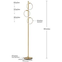 Brightech Saturn LED Tree Floor Lamp - Unique Design Matches Modern and Contemporary Decor - 3 Light Standing Pole Lamp- Tall Light for Living Room, Bedroom, and Office - Gold / Brass