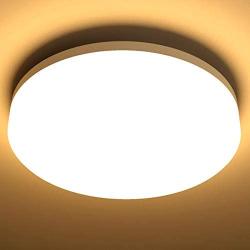 LE Flush Mount Ceiling Light Fixture Waterproof LED Ceiling Light for Bathroom Porch, 3000K Warm White 15W (100W Equivalent) 1250lm Ceiling Lamp for Kitchen, Bedroom, Closet, Hallway, Non Dimmable