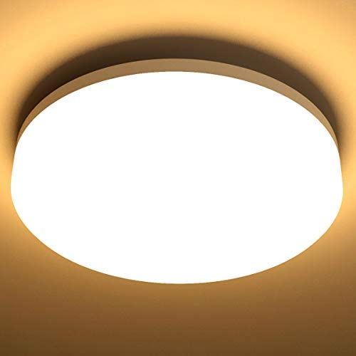 LE Flush Mount Ceiling Light Fixture Waterproof LED Ceiling Light for Bathroom Porch, 3000K Warm White 15W (100W Equivalent) 1250lm Ceiling Lamp for Kitchen, Bedroom, Closet, Hallway, Non Dimmable