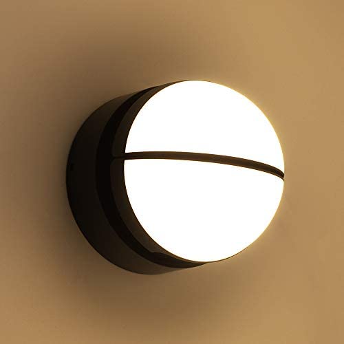 LUTEC Eklips LED Round Outdoor Porch Light 3000K 960LM Wall Light Outdoor and Indoor Bedroom LED Wall Lantern Sconce