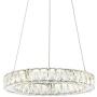 JONATHAN Y JYL7218A Reese 15.7'' Adjustable Integrated LED Metal/Crystal Chandelier Pendant Contemporary,Glam Dimmable, for Dining, Living Room, Kitchen, Commercial Office, Chrome/Clear