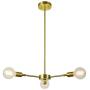 XiNBEi Lighting Chandeliers, 3 Light Brass Pendant Lighting with LED Bulbs for Kitchen & Dining Room XB-C1211-3-SB