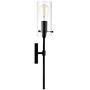 Effimero Black Wall Sconce Lighting - Bathroom Light Fixture - Modern Indoor Bedroom Wall Lights with Clear Glass Shades