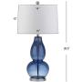 Safavieh Lighting Collection Mercurio Blue Double Gourd 28.5-inch Table Lamp (Set of 2)