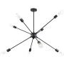 Furgle Sputnik Chandeliers, 8 Lights Modern Pendant Lighting Ceiling Light Fixture Industrial Vintage, Black