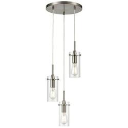 Effimero Multi Pendant Lighting for Kitchen Island | Brushed Nickel Chandelier Cluster Pendant 3 Light Fixture LL-C43-1BN